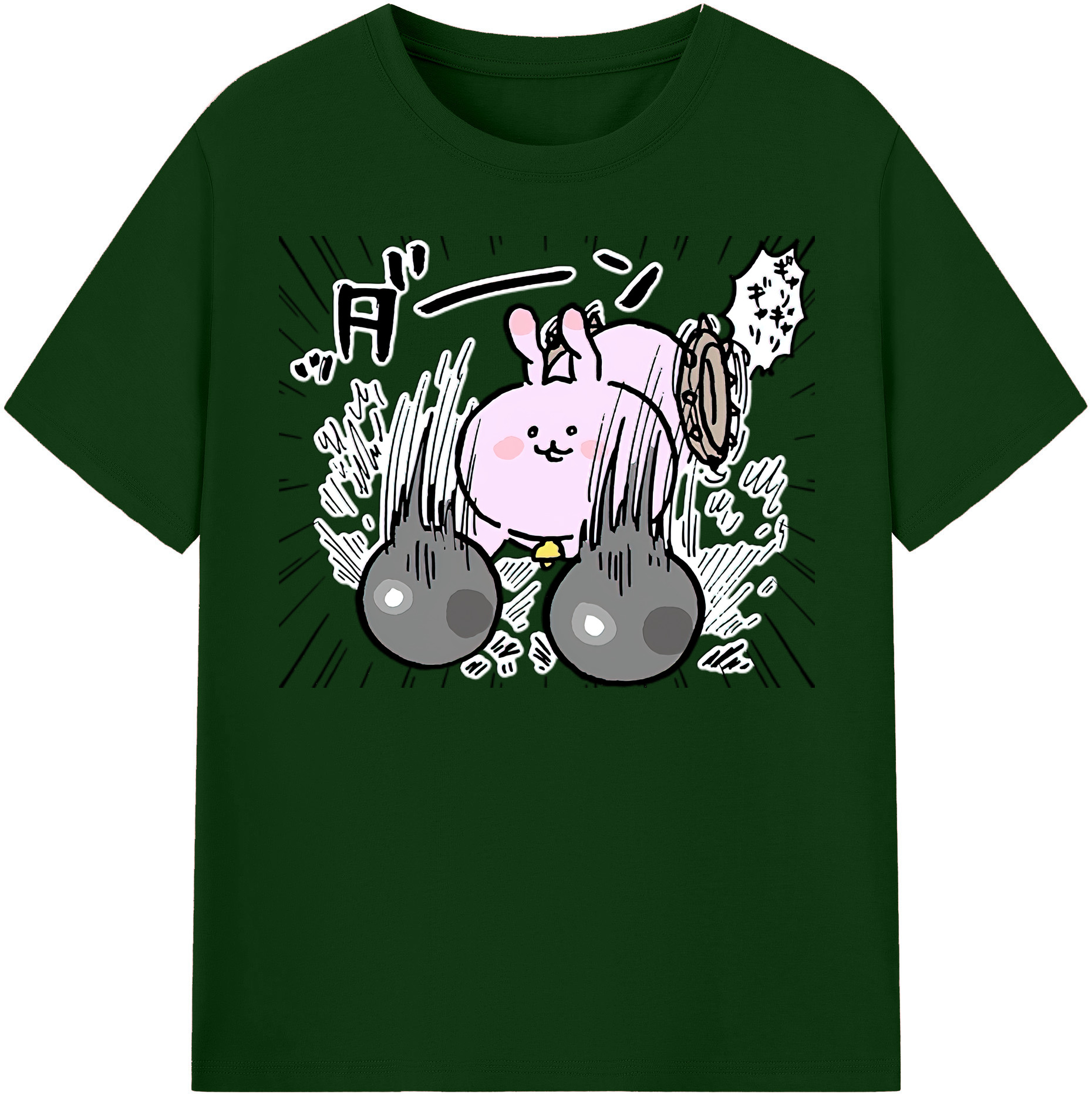 （画像用） ちいかわ うさぎ Chii-kawa usagi 綿100％半袖Tシャツ（フロントプリント）